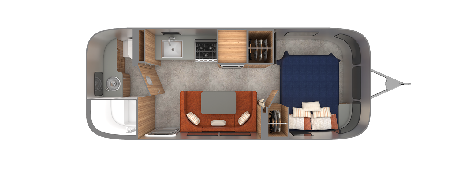 Airstream Trade Wind Floor Plan 23FB