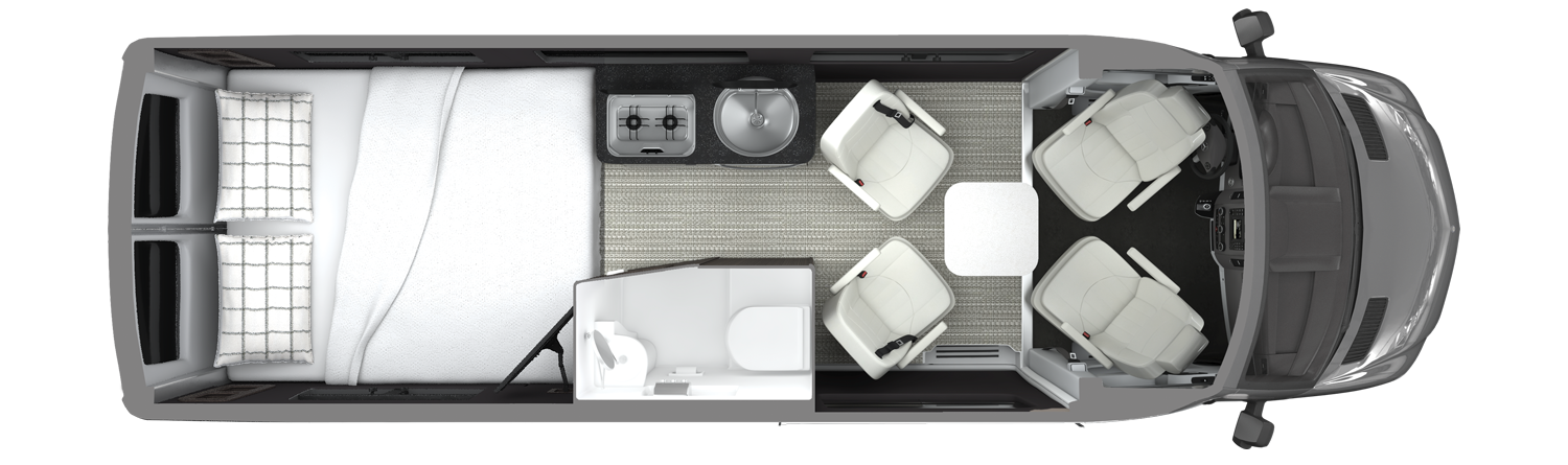 Airstream Interstate 24GL Floor Plan with Bed