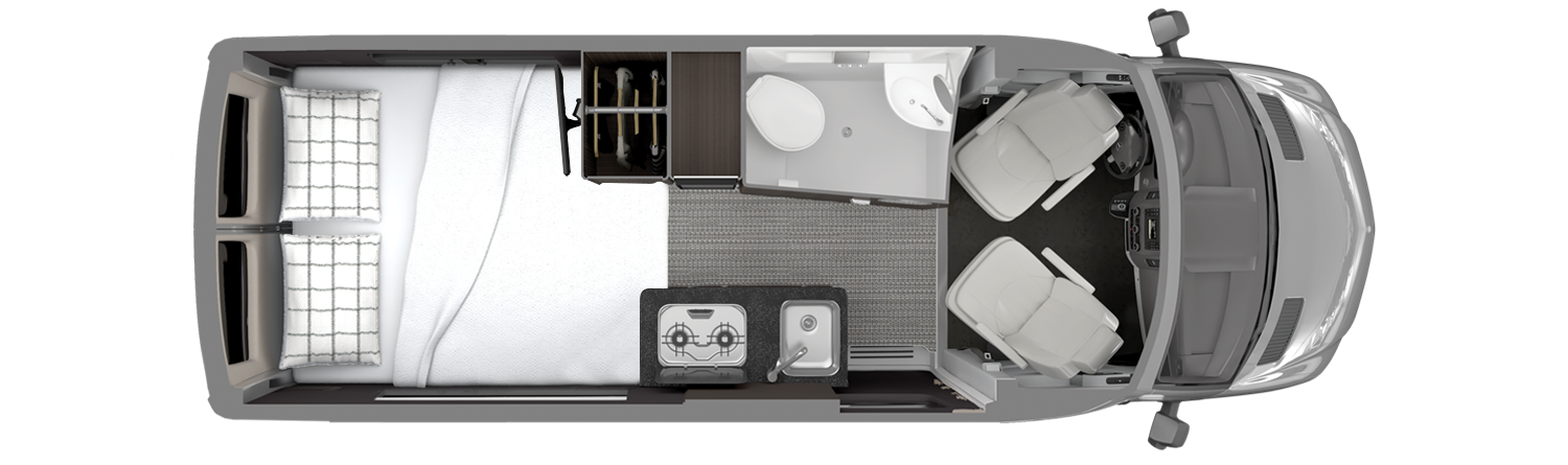 Airstream Interstate 19 Floor Plan with Bed
