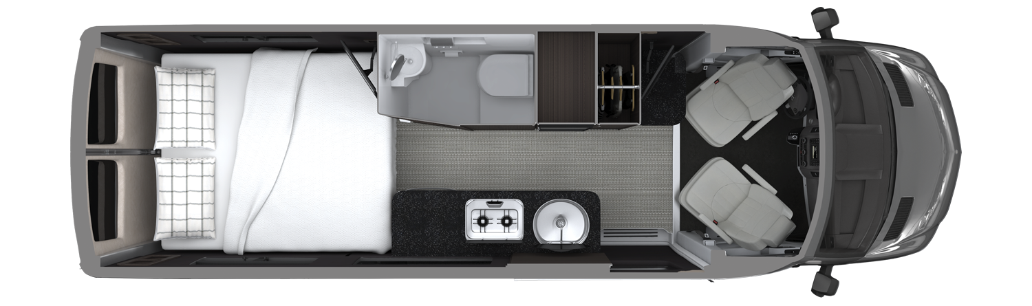 Airstream Interstate 24GT Floor Plan with Bed