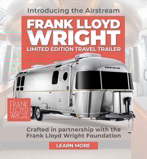 Introducing the Airstream Frank Lloyd Wright Limited Edition Travel Trailer. Crafted in partnership with the Frank Lloyd Wright Foundation.
