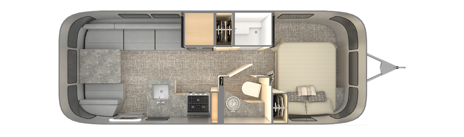 Airstream Flying Cloud 25FB Floor Plan